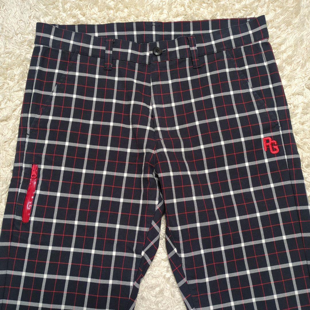 【美品】パーリーゲイツ ゴルフ パンツ ネイビー メンズ チェック 5