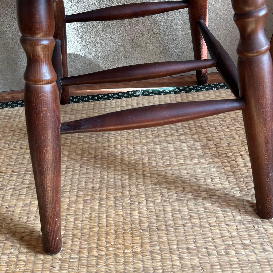 秋田木工 ビンテージ ダイニングチェア 木製 曲木椅子 レザー 鋲打ち