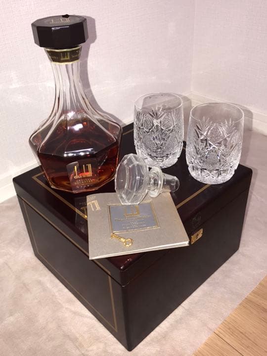 ダンヒルDUNHILL「クリスタルデキャンタ&ペアグラス」特製Gift Box