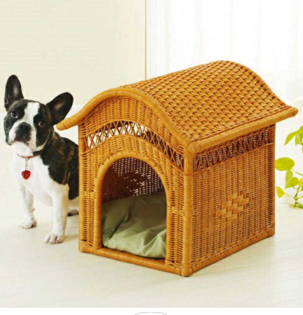 ラタン製　家型ペットハウス　犬小屋　今枝商店
