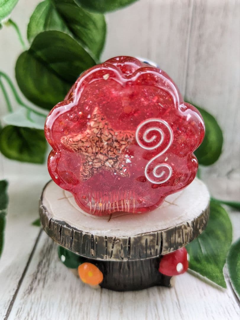 【ローザ】レッドクラック水晶のたこちゃん形オルゴナイト☆他５点