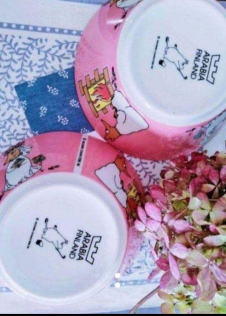 匿名配送 新品 廃盤 旧ロゴ ARABIAアラビア 皿 4コセット