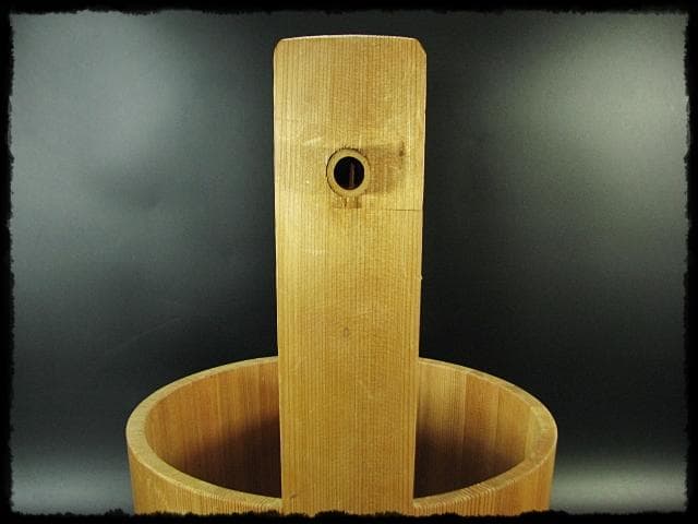 露地道具 水張桶 大型 手桶 水桶 通桶 つくばい 木地 茶道具 f319