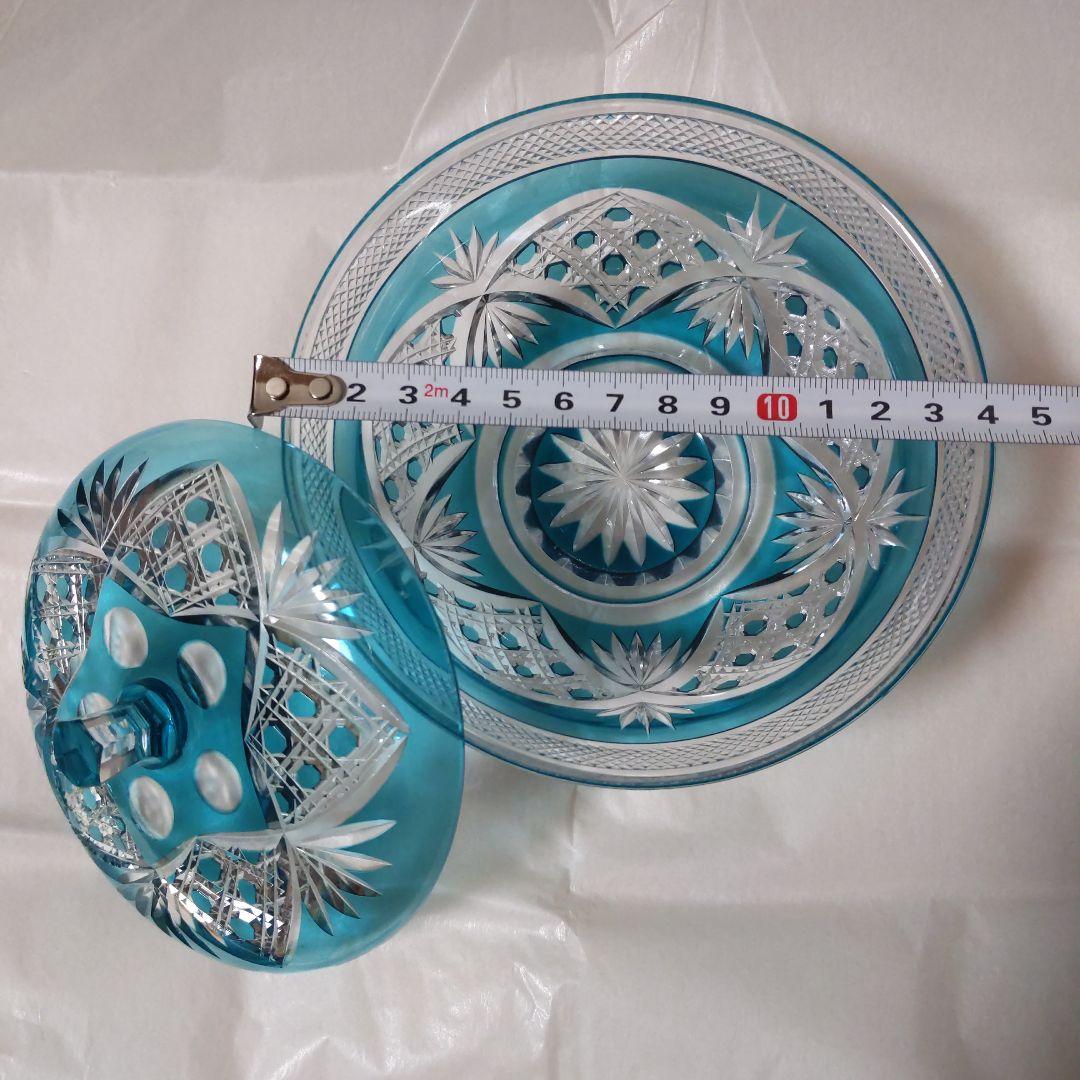 切子　松添春義作　蓋付クリスタルガラス　希少