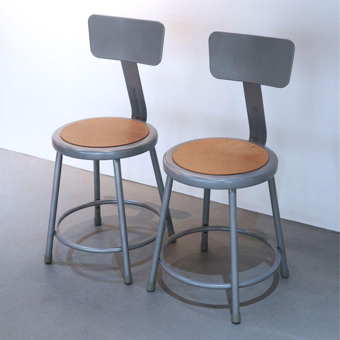 P.F.S LAB STOOL Round S 背もたれ付き 2脚