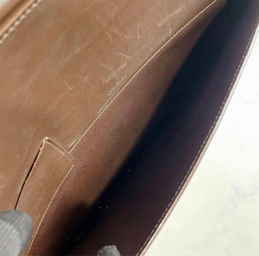 高級✨鞄いたがき ITAGAKI ビジネスショルダー 2way ダークブラウン