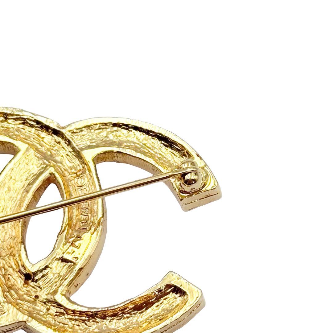 ⭐️極美品⭐️シャネル ピンブローチ ラインストーン ココマーク ゴールドGP