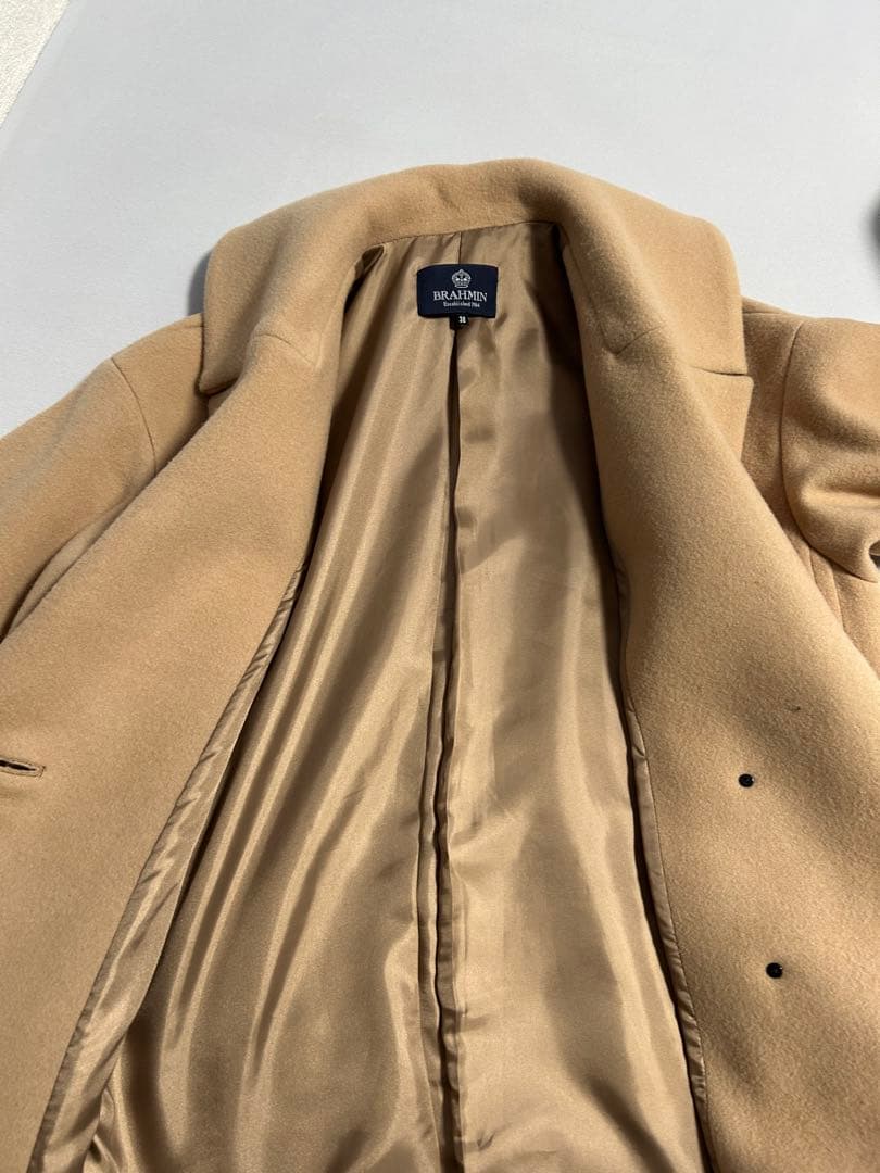 ベージュ ウールチェスターコート