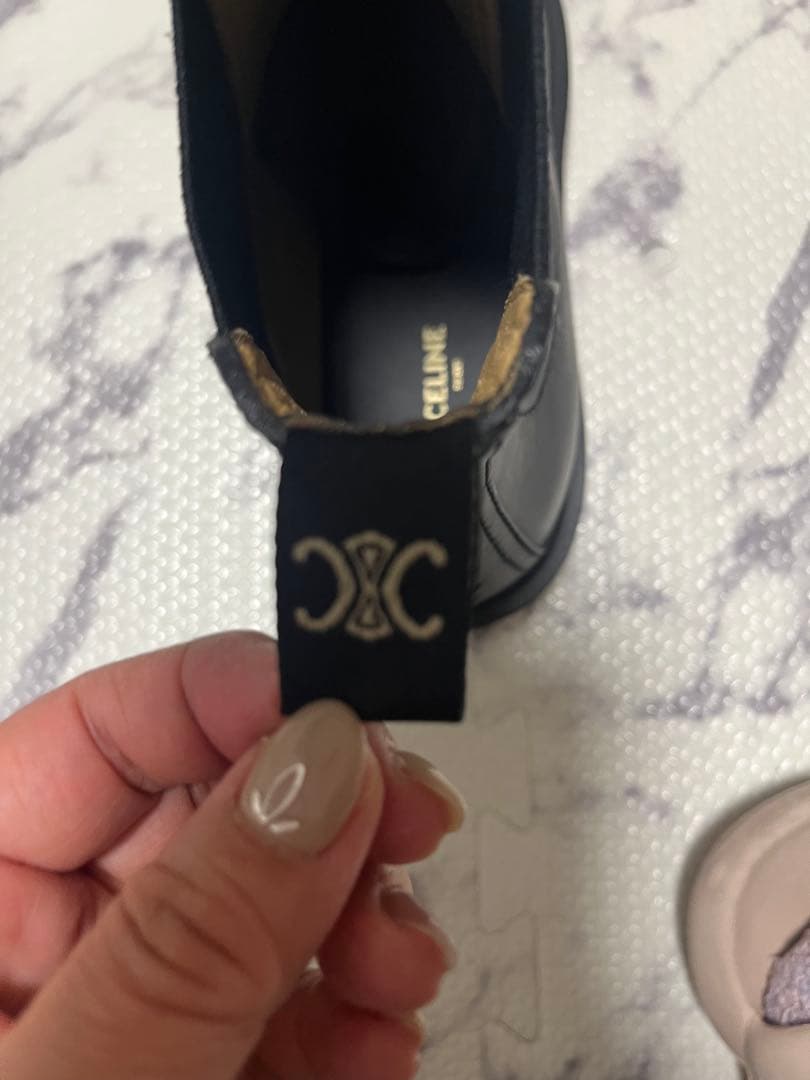 CELINE セリーヌ チェルシー トリオンフ マーガレット ブーツ 黒　39