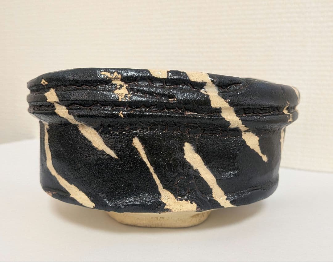『竹村脩』くろがね窯　黒織部　茶碗　茶道具　高知　共箱　抹茶