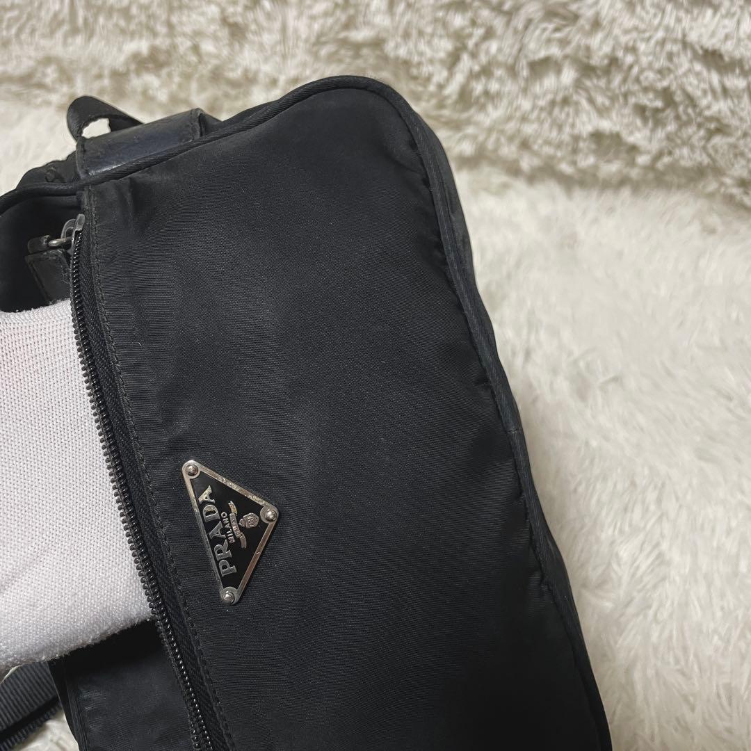 【良品】PRADA プラダ　カメラバッグ　ショルダー　ナイロン　レザー　ブラック