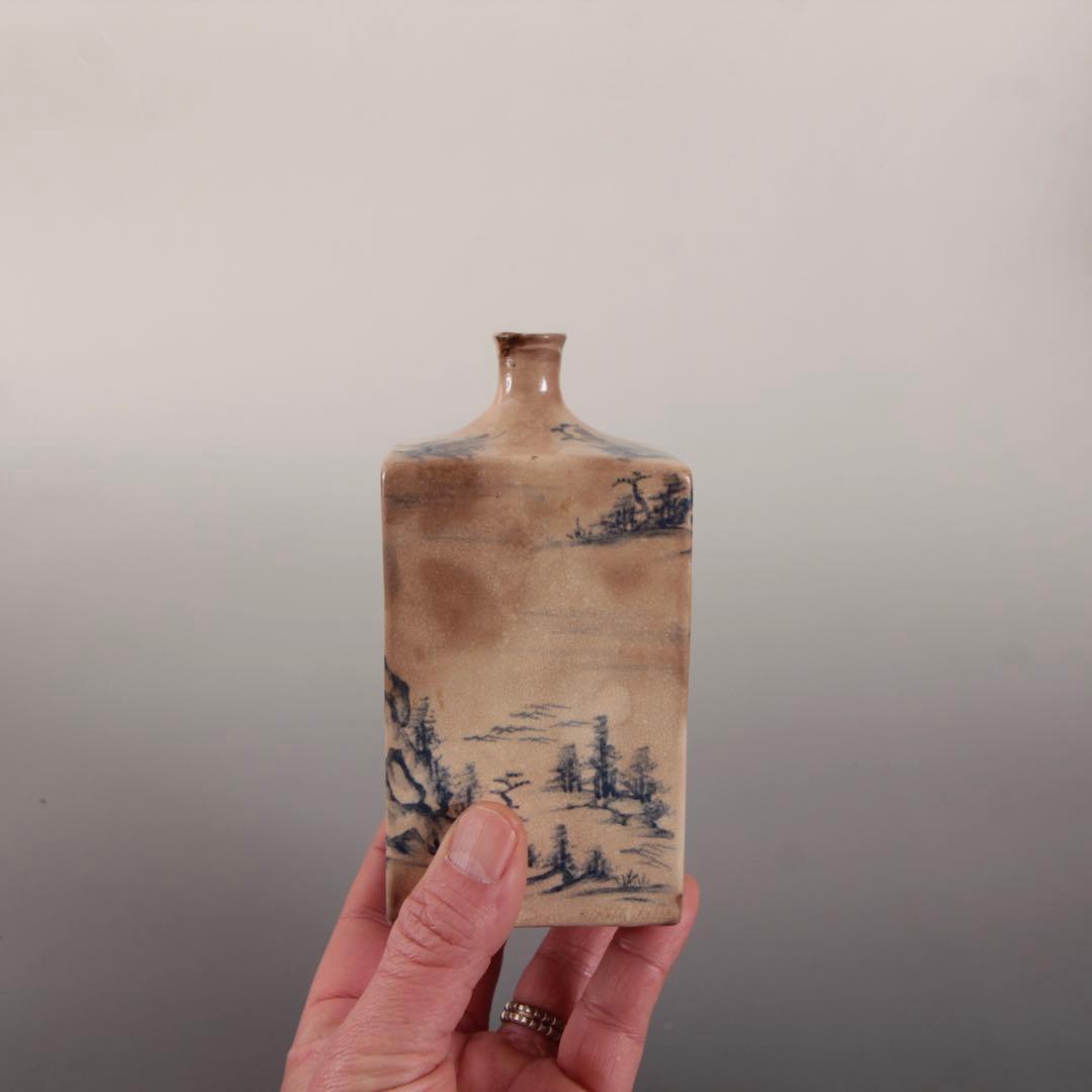 染付 角徳利 古美術 酒器 古道具 アンティーク 徳利