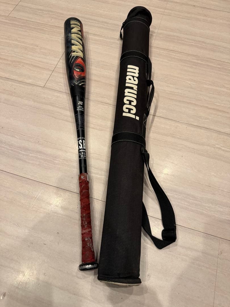 ワニクラ　赤ワニ　軟式　80cm バットケース付き