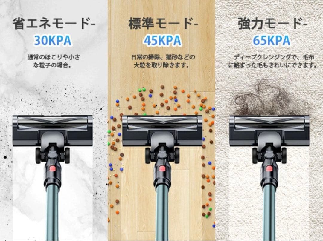 掃除機　楽天12連冠達成　65Kpa超強力! 革新版グリーンLEDライト