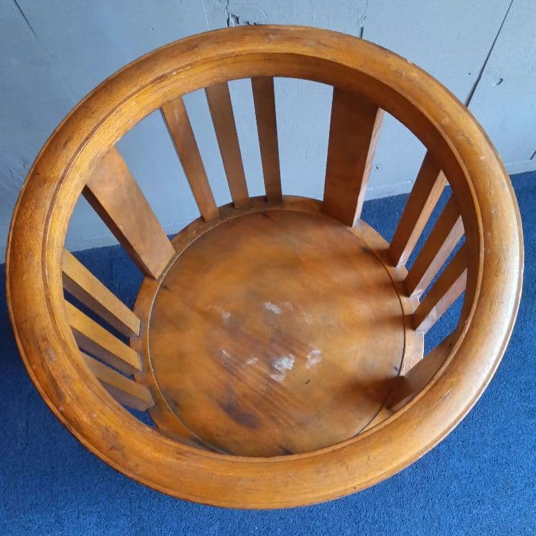 木製手炙り火鉢台　レトロ　ヴィンテージ　昭和　観葉植物