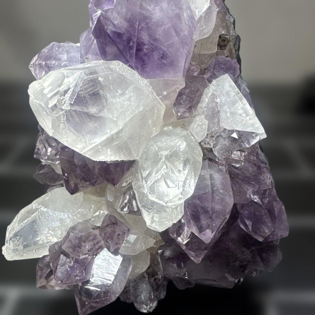 【コレクション】希少 ブラジル産 共生アメジスト 水晶 原石 台座付