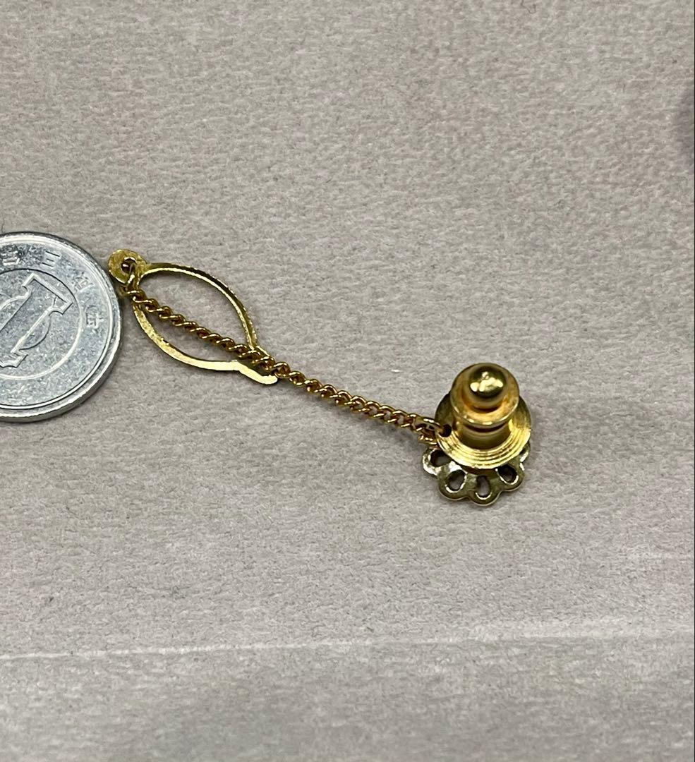 18K金の花デザイン ルビー宝石 ピンブローチ K18YG Gold ゴールド