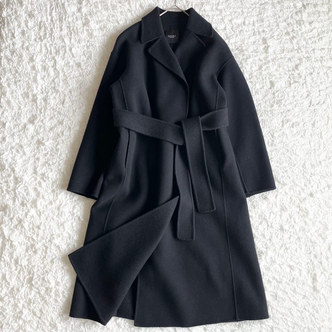 N.O.R.C ノーク ウールメルトンリバーコート ダブルフェイス ベルテッド