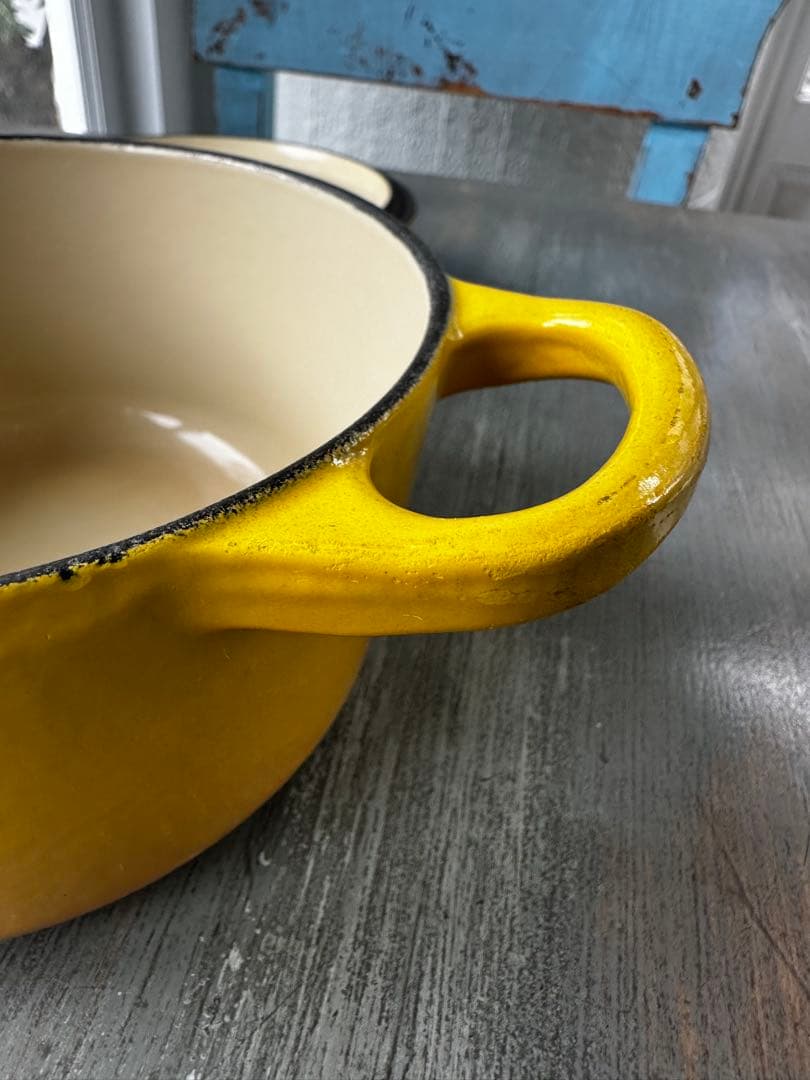 貴重【14cm】ル・クルーゼ　ココット・ロンド 1人前用 イエロー