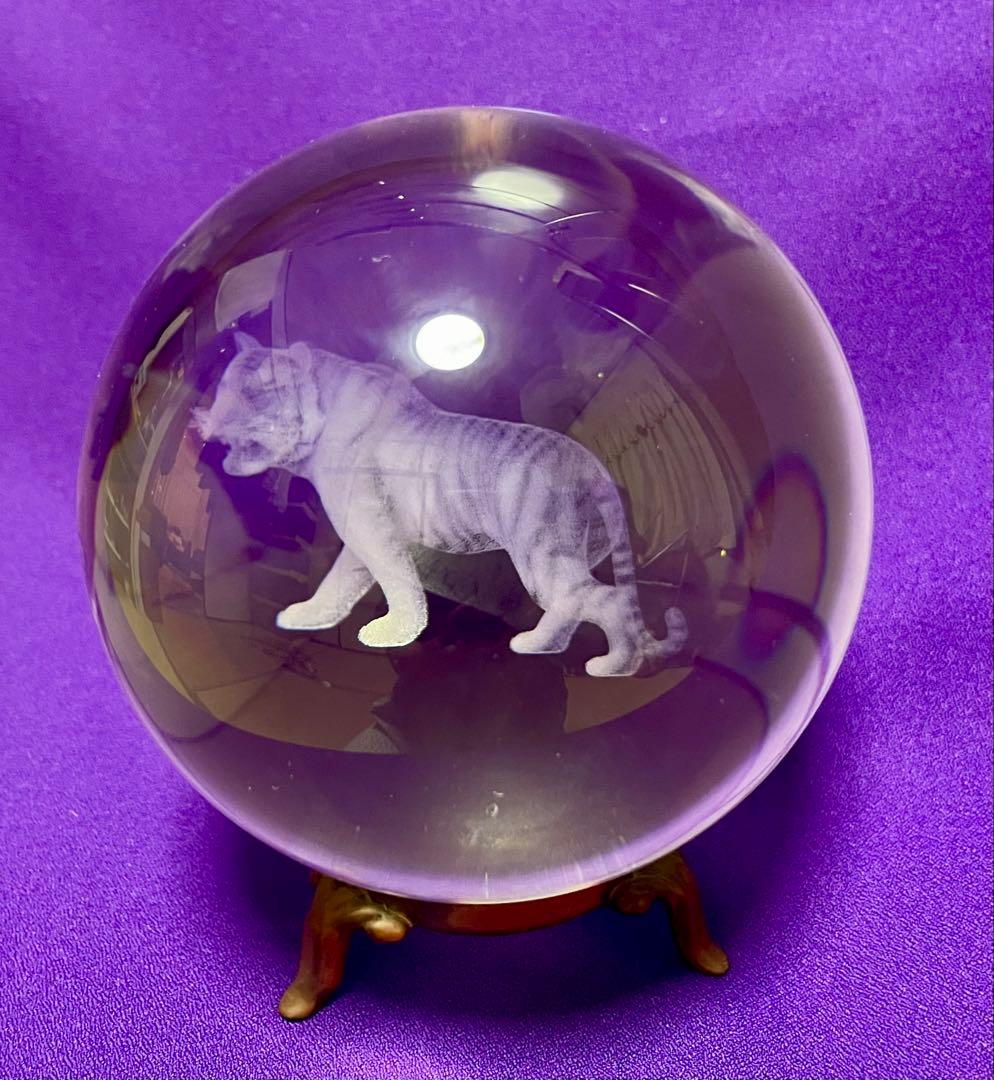 大玉10cm 水晶玉4個セット 鳳凰・龍・亀・虎