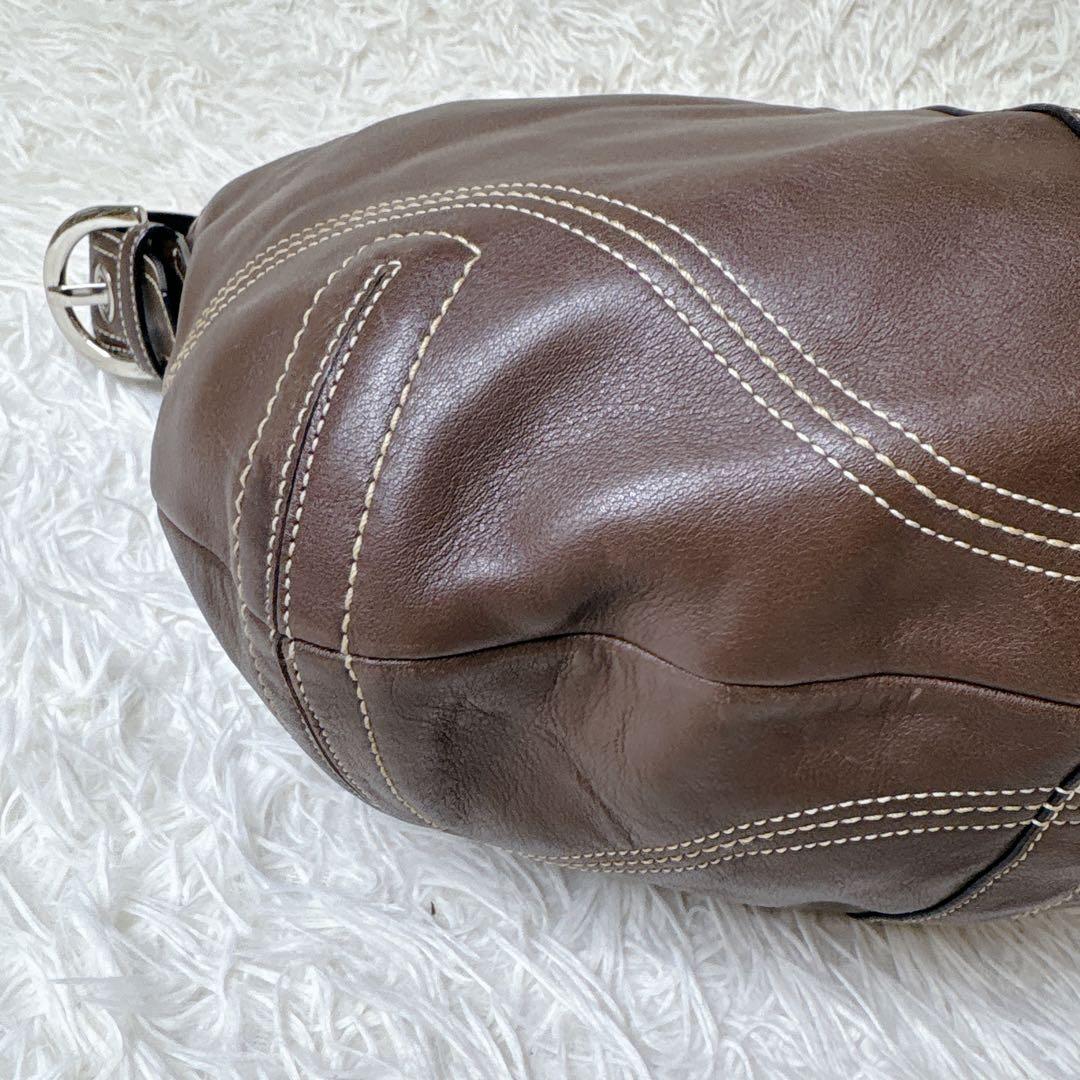 COACH ワンショルダーバッグ ホーボー ハーフムーン タッセル ブラウン