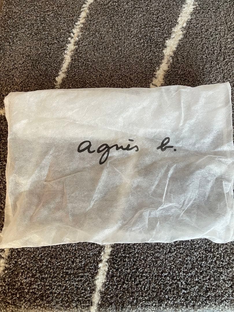 アニエスベー agnes.b ブラックレザーショルダーバッグ