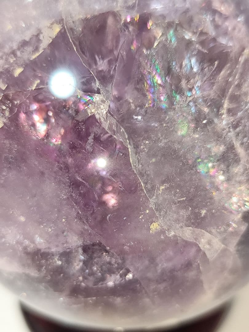 天然石 アメジスト スフィア 丸玉 球体 レインボー 117㎜ 2.2kg