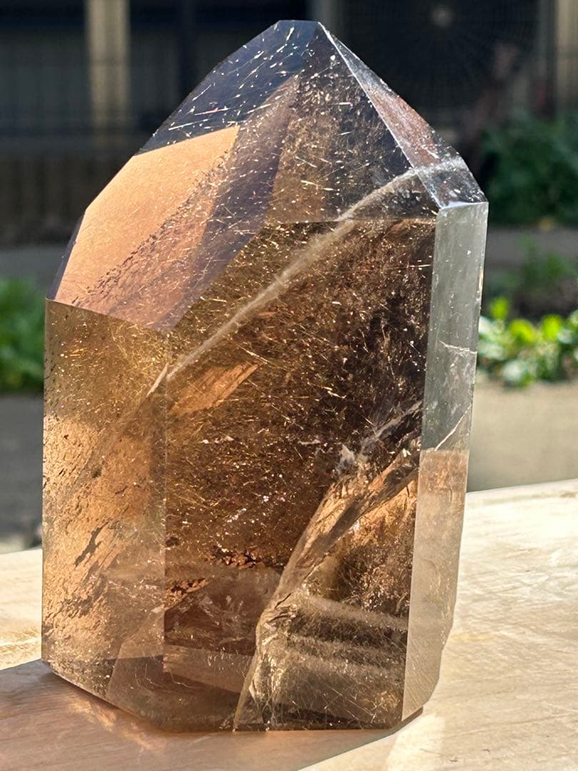 ルチレイテッドスモーキークォーツ最高品質透明度は銀河のよう