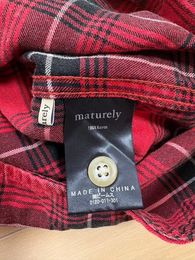 BEAMS BOY maturely / レーヨン ブリーチ チェック シャツ