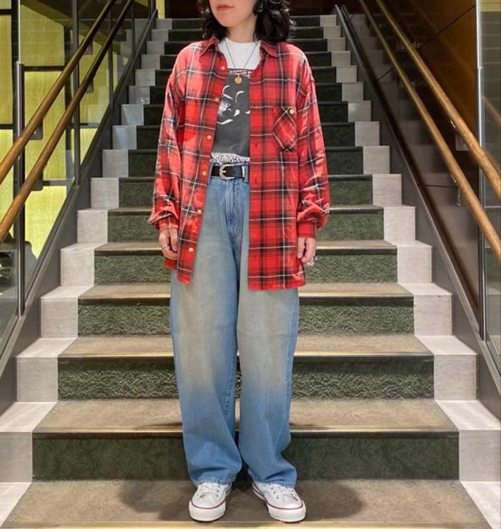 BEAMS BOY maturely / レーヨン ブリーチ チェック シャツ