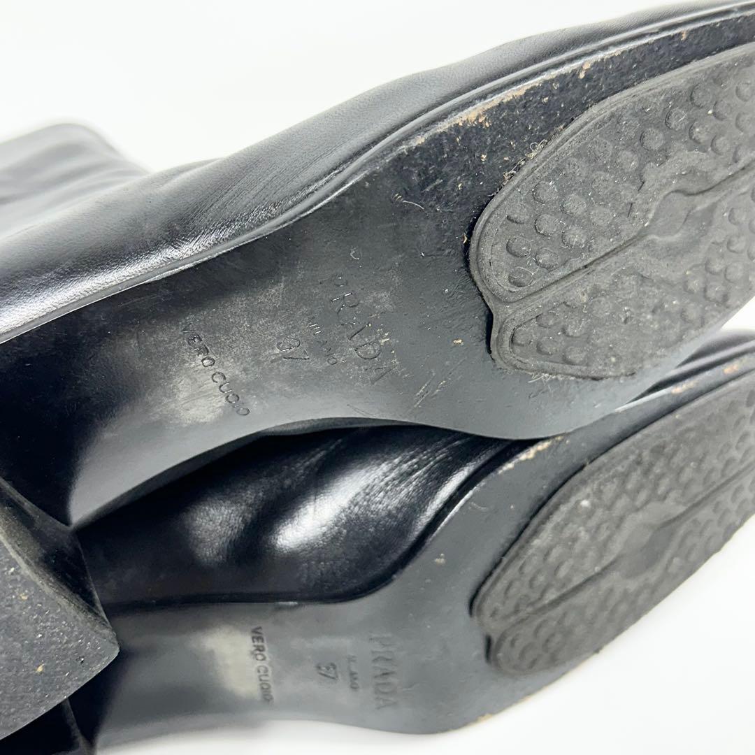 PRADA ヒール ブーツ バッグジップブーツ 箱付き 37
