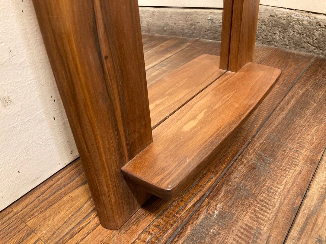 家具工房 雉子舎 ウォールナット 無垢材 台付 ウォールミラー 壁掛け 姿見