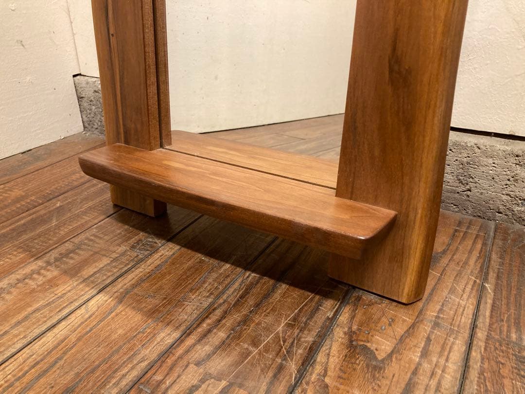 家具工房 雉子舎 ウォールナット 無垢材 台付 ウォールミラー 壁掛け 姿見