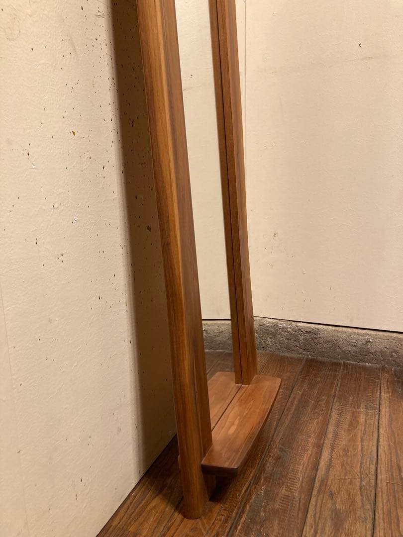 家具工房 雉子舎 ウォールナット 無垢材 台付 ウォールミラー 壁掛け 姿見