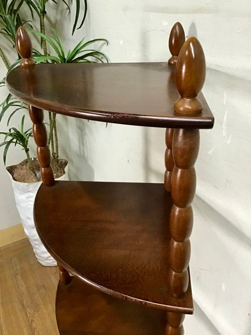 サクパン☆管302☆ナジコ☆Najico ☆コーナーシェルフ☆4段木製