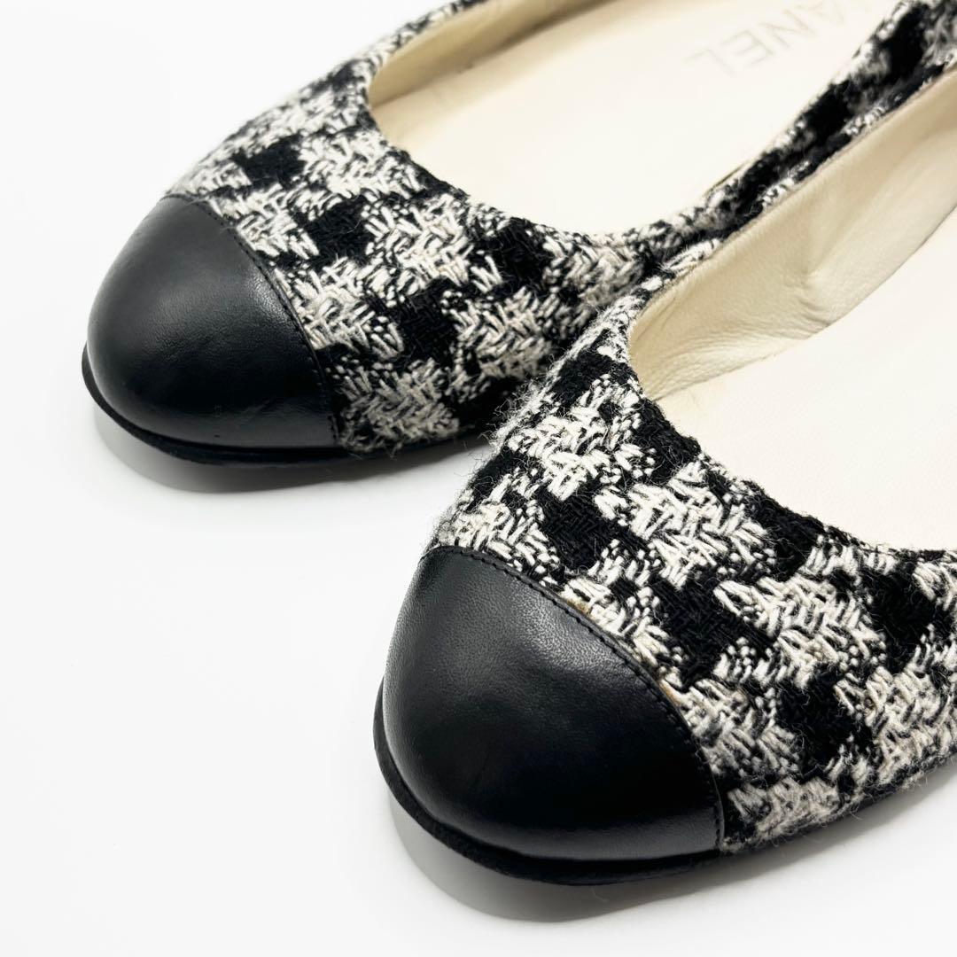 ✨極美品✨CHANEL フラットシューズ　バレリーナ　ココマーク　ツイード　希少