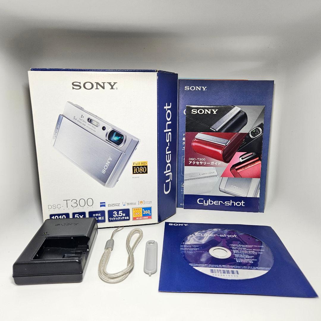 美品 付属品多数 SONY Cyber-shot DSC-T300 シルバー 箱