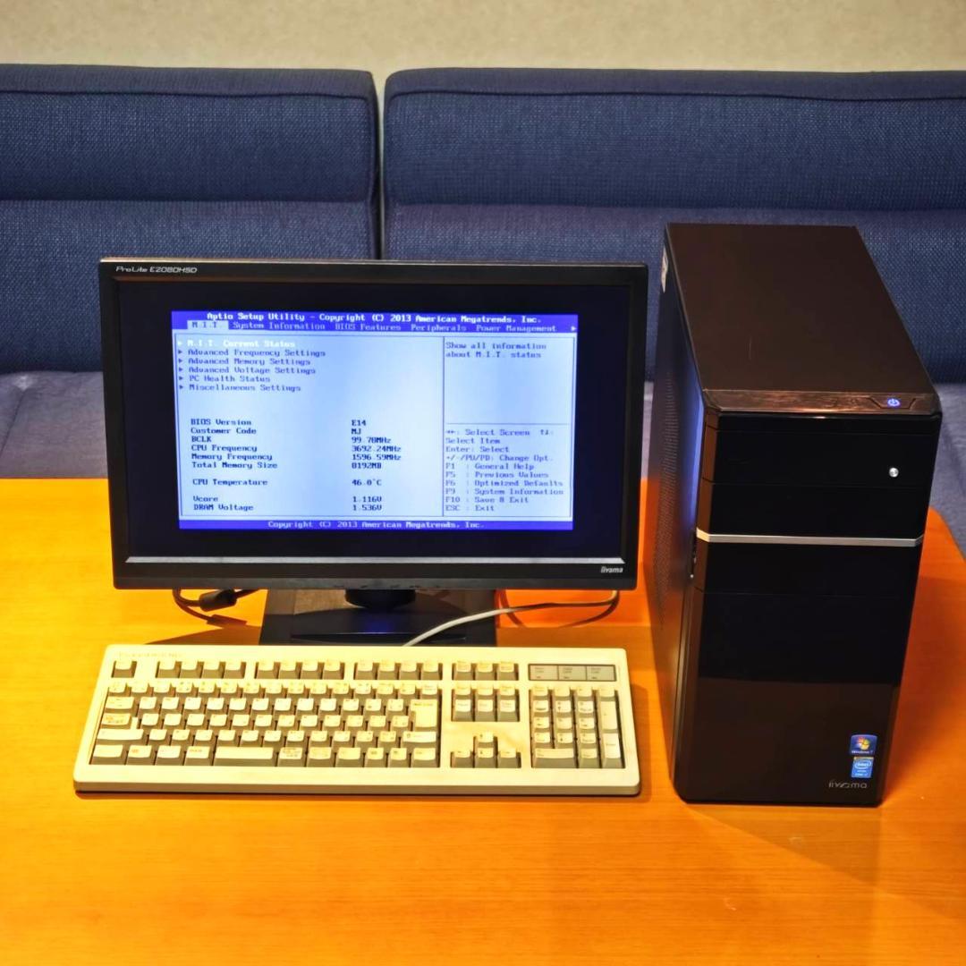 windows7起動確認済 i7-4770搭載PC＋モニター＋KB HDD無