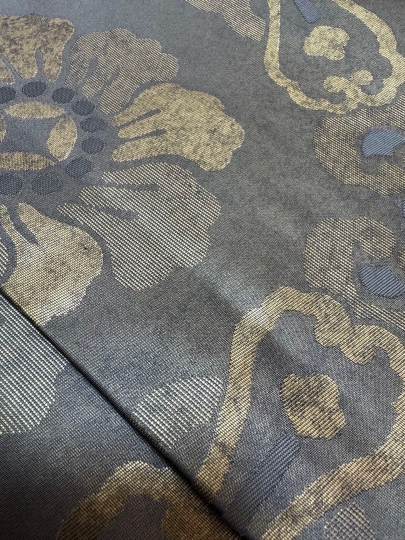 【極美品】伝統工芸士「内田弘基氏作」経糸4600本織「牡丹文様」オリーブ色