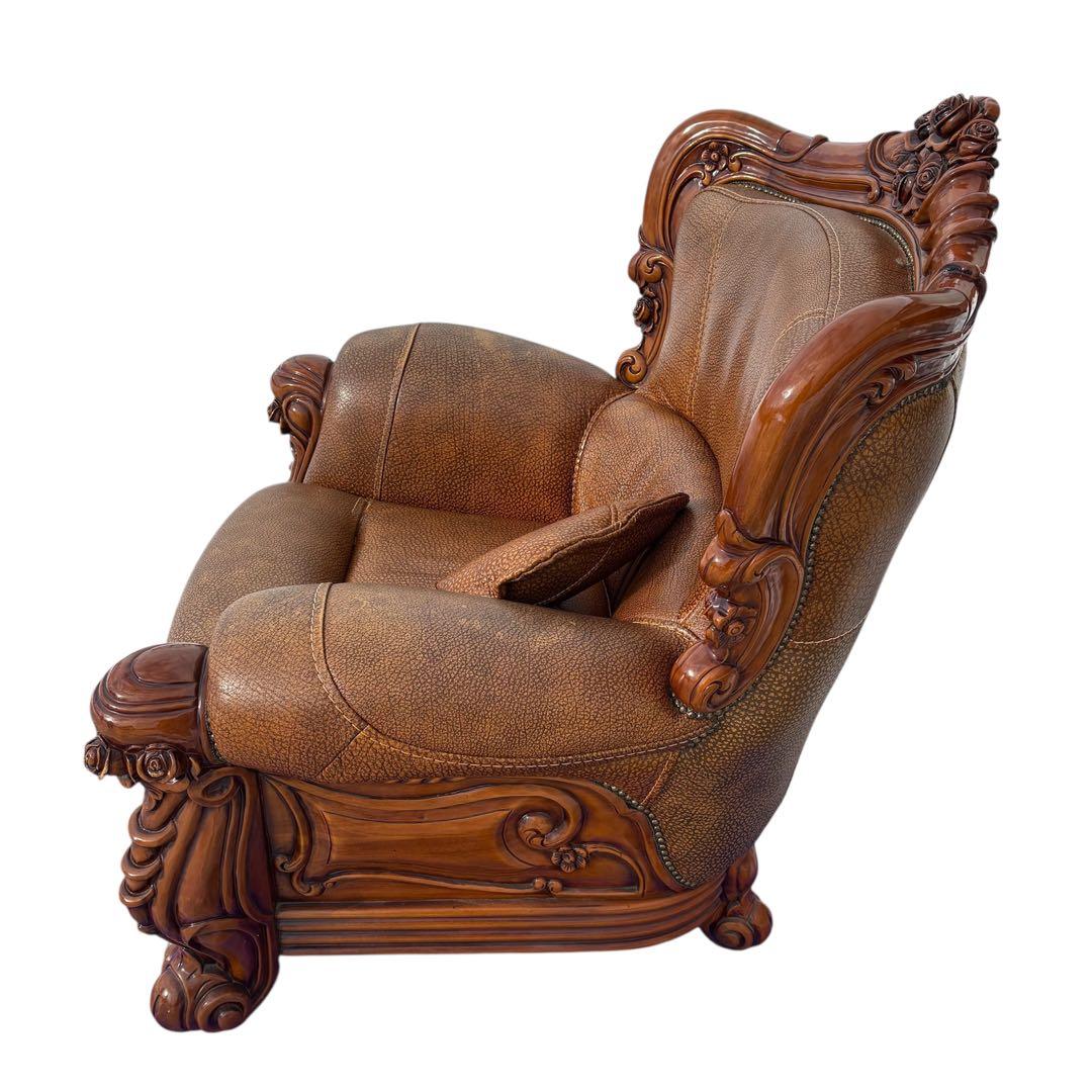 【送料込】ロココ調　ヴィンテージソファー　1Pソファ　ヨーロピアン　アンティーク