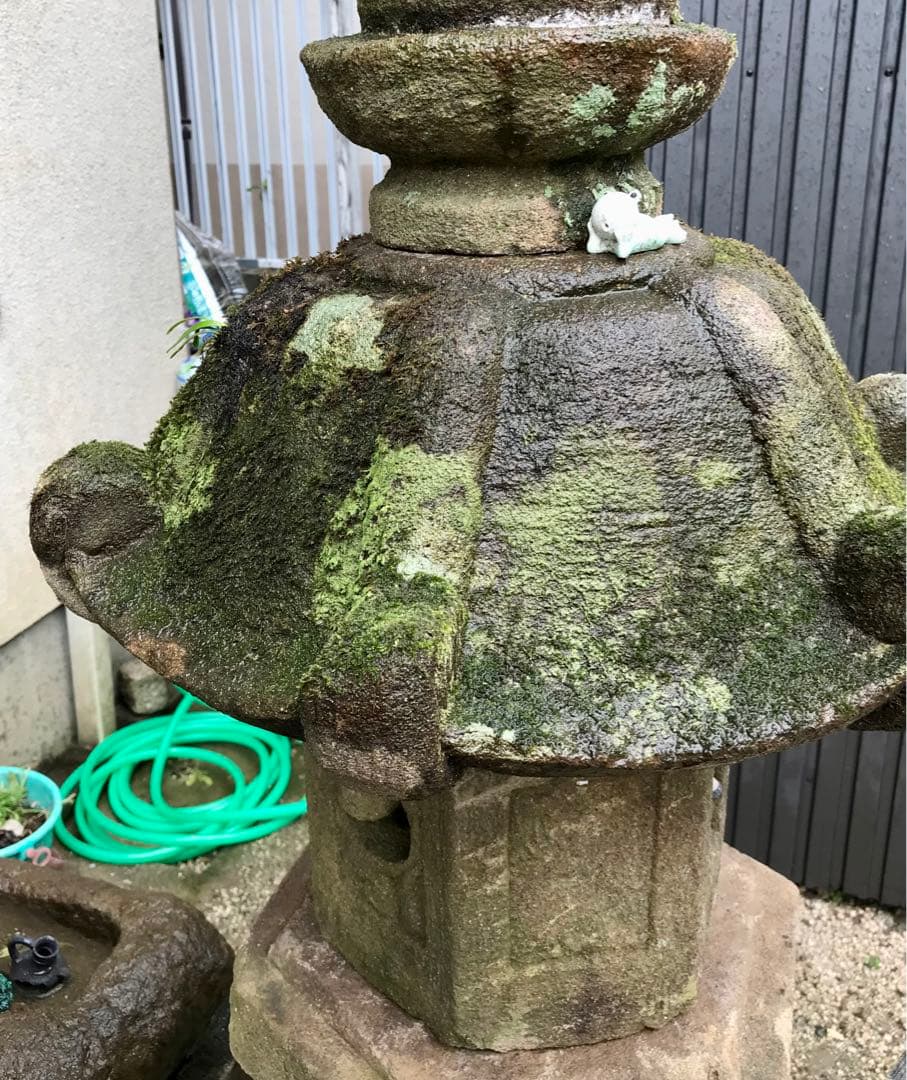 【天然石・春日灯篭・茶庭灯篭・坪庭灯篭】庭石オブジェ箱庭造園ガーデニング苔庭燈籠