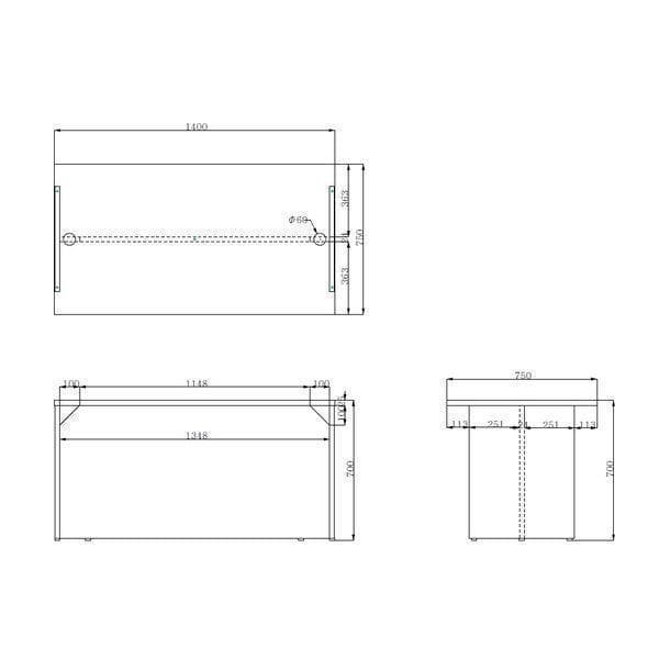 美品＊木製ローカウンター 幅140×奥行75×高さ70 アール・エフ・ヤマカワ