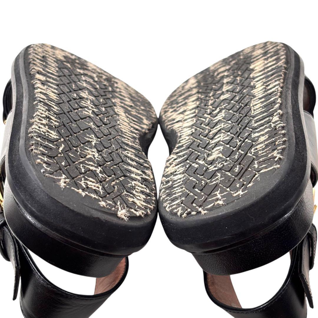 マルニ MARNI 36 23 フスベットサンダル クロスベルト ブラック 黒