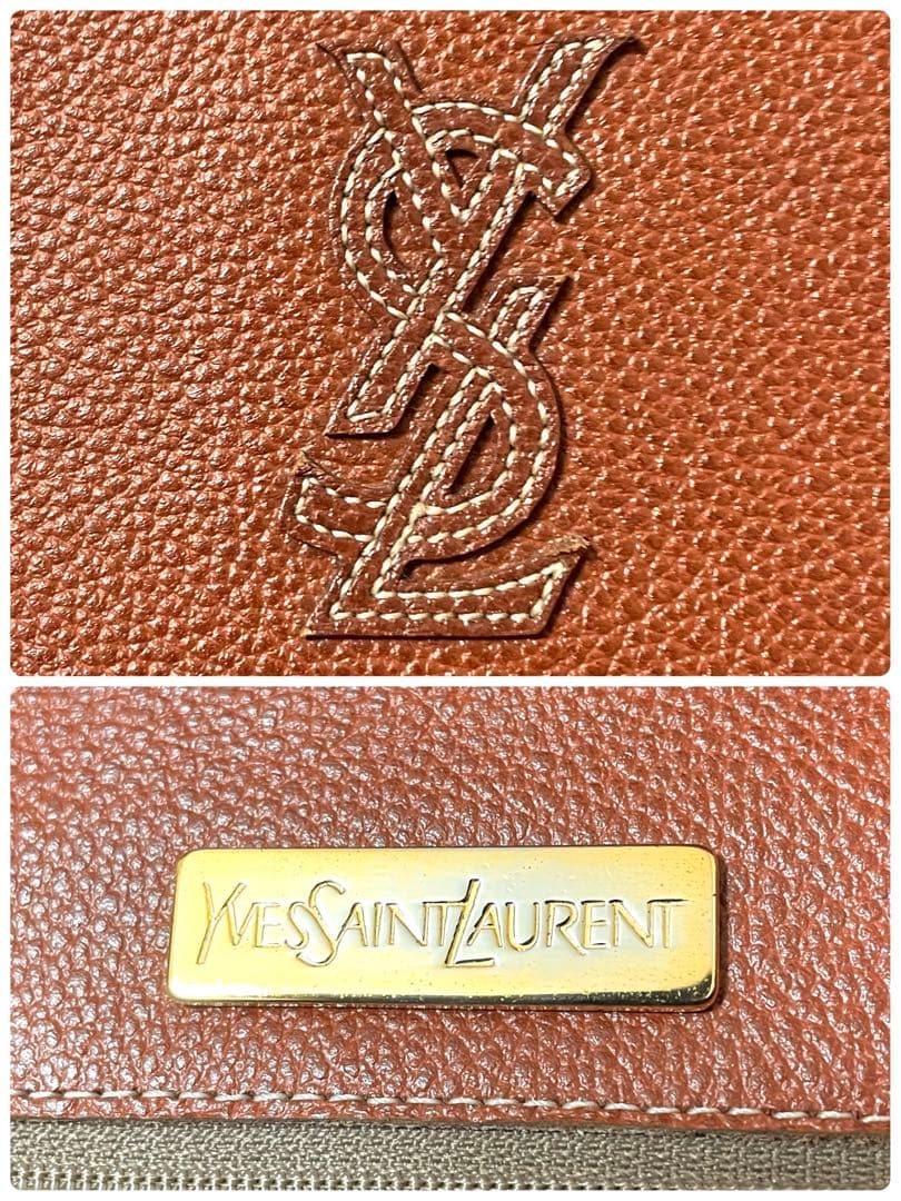 【美品】Yves Saint Laurent ショルダーバッグ ステッチロゴ