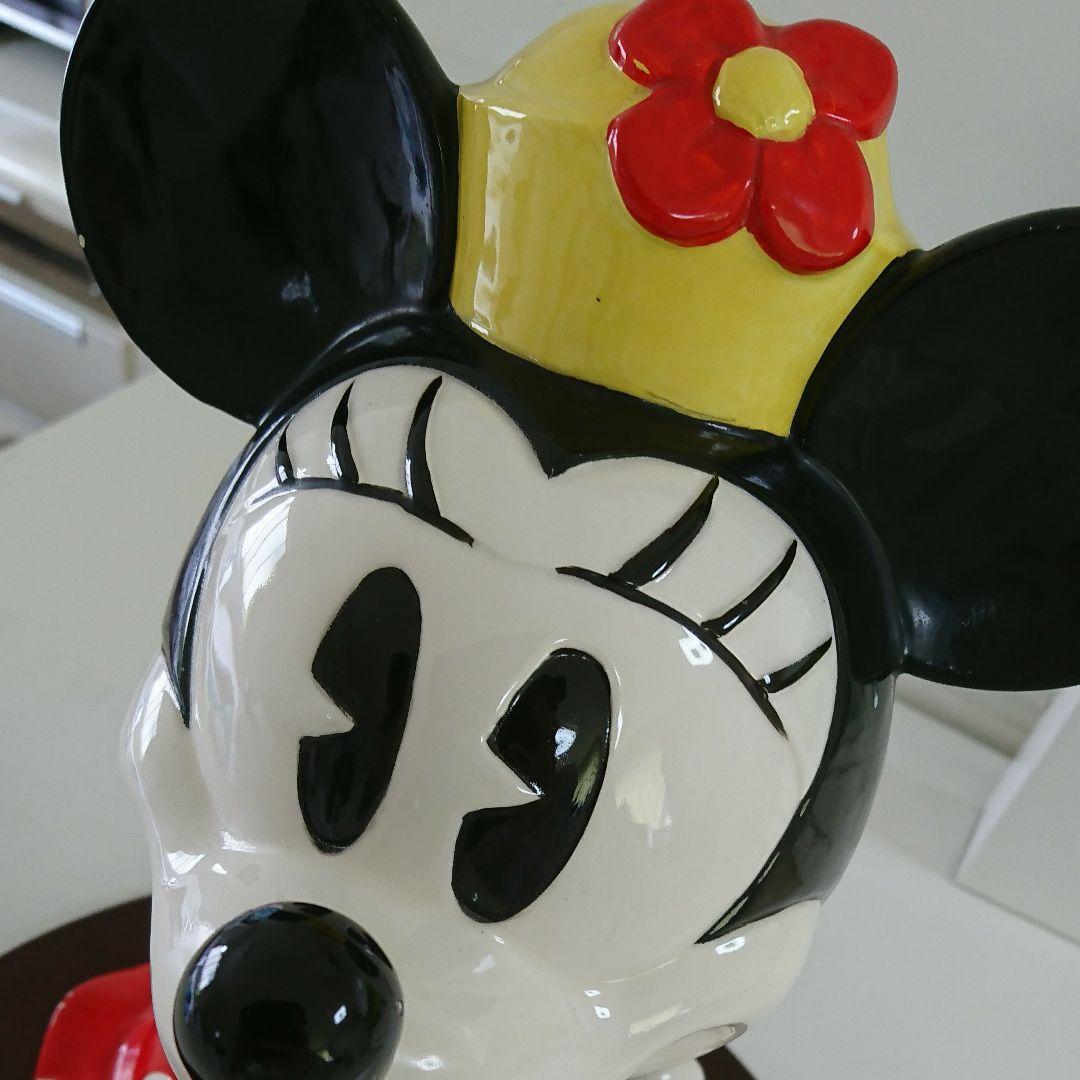 希少☆ 80s 特大 日本製 置物 ミニーマウス 陶器 オルゴール ディズニー