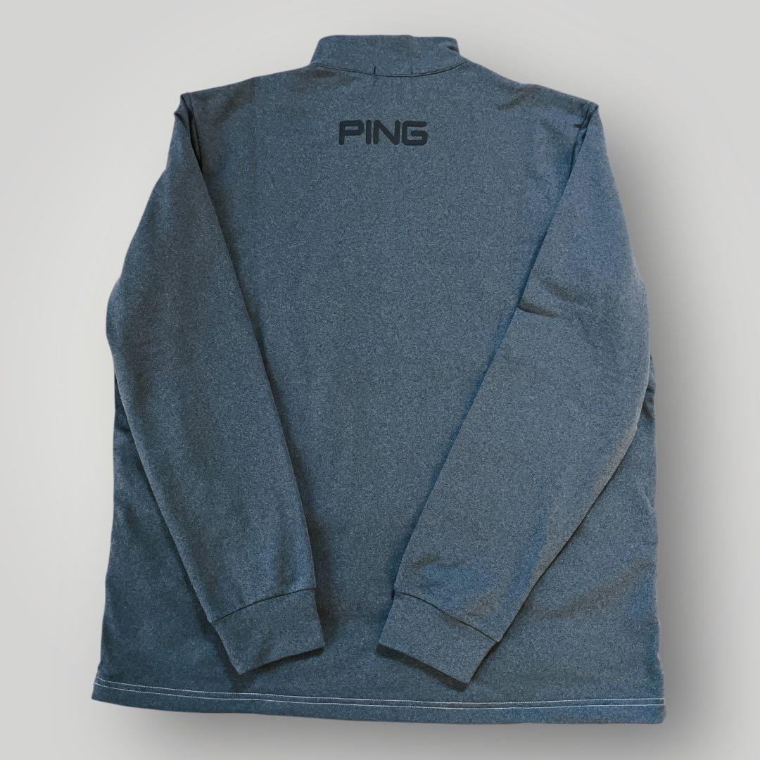 【新品】PING 2024年　キルティング ハーフジップシャツ　ホワイト　LL