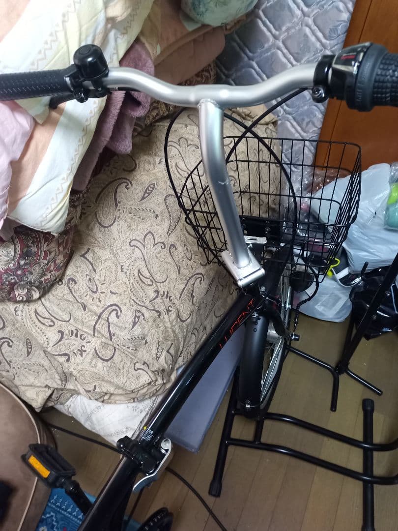 折りたたみ自転車 ブラック バスケット付き