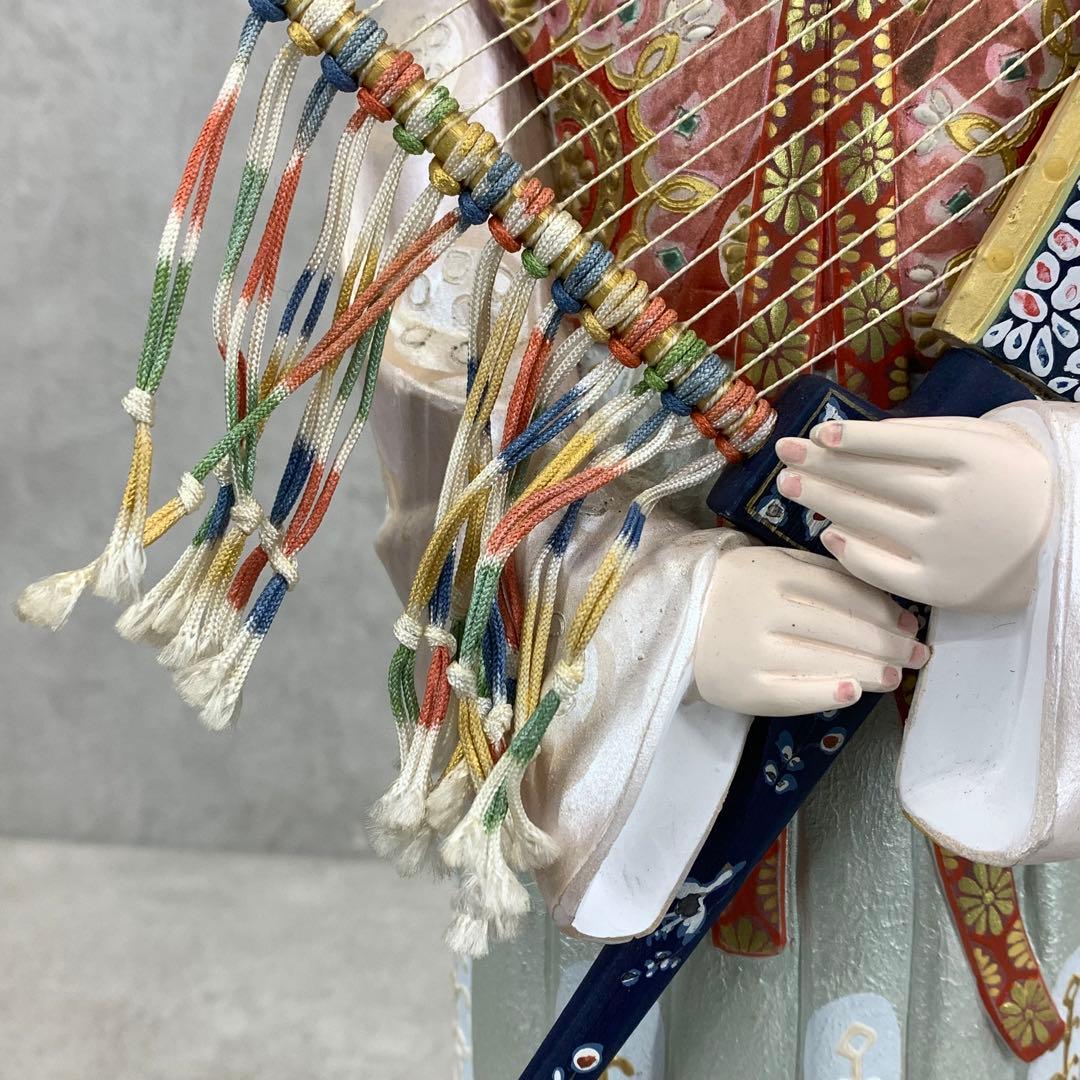 小副川祐二 余韻 箱付き 全長 約 43 cm 博多人形 楽器 人形