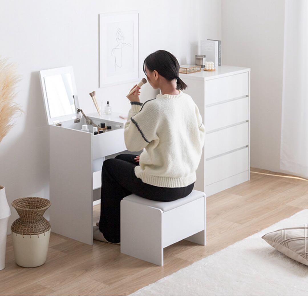 ドレッサー 化粧台 鏡台 デスク コンパクト 省スペース 収納 コンセント付き