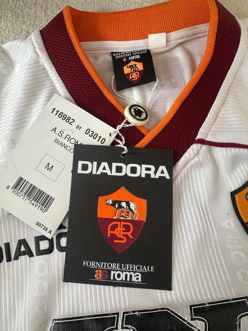 A.S. Roma DIADORA ホワイトシャツ M 中田英寿